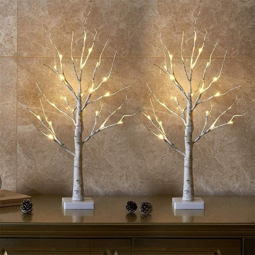 2FT Lighted Birch Tree 2-Pack