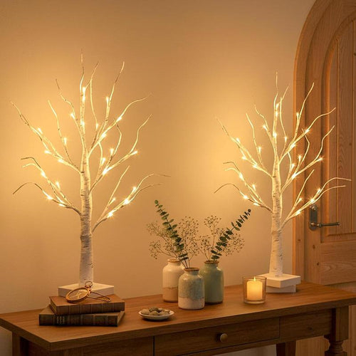 2FT Lighted Birch Tree 2-Pack