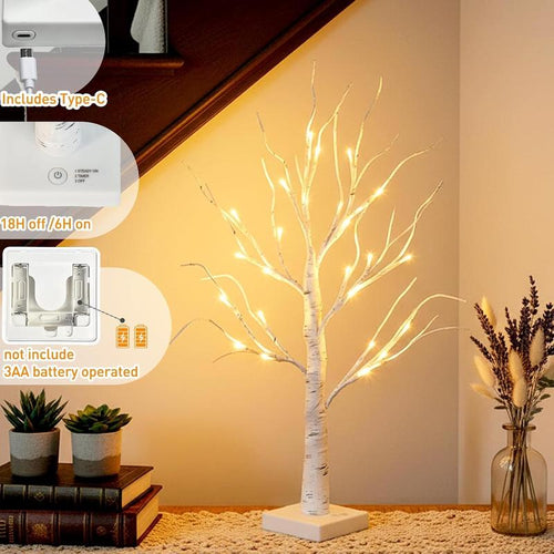 2FT Lighted Birch Tree 2-Pack
