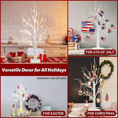 2FT Lighted Birch Tree 2-Pack