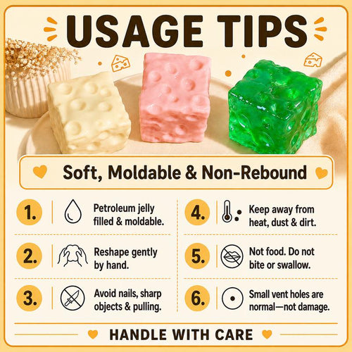Moldable Cheese Cube Squishy Fidget