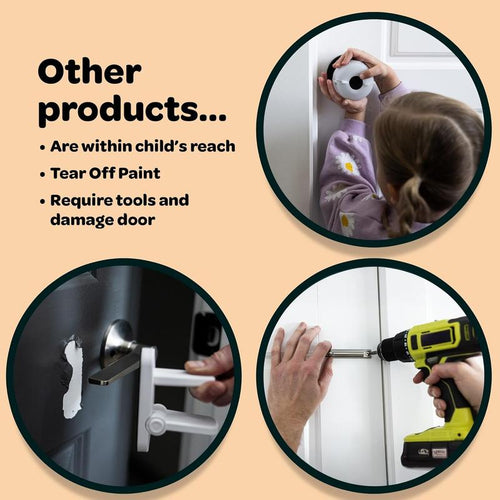 Snap-On Childproof Door Lock: No Drill