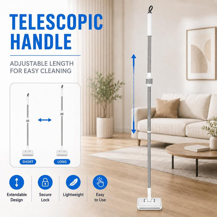 The mop that clamps onto whatever cloth you already own. No refills.