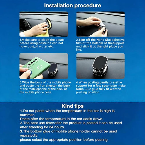 Foldable Magnetic Holder: Eyes Up, Dash Clean