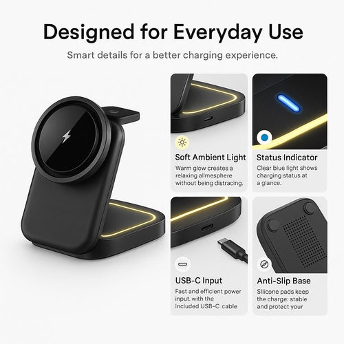 3-in-1 Foldable Magnetic Wireless Charger