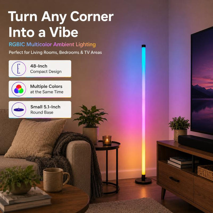The corner lamp that makes the whole room look planned out. Remote included.