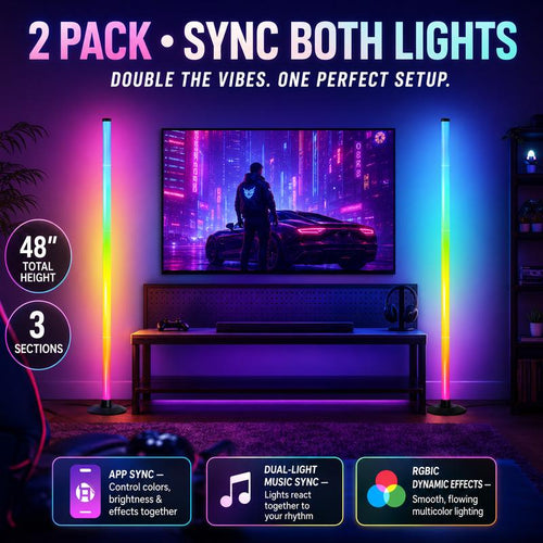 48in RGBIC Corner Floor Lamp: The Ultimate Vibe & Setup Upgrade