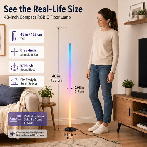 48in RGBIC Corner Floor Lamp: The Ultimate Vibe & Setup Upgrade