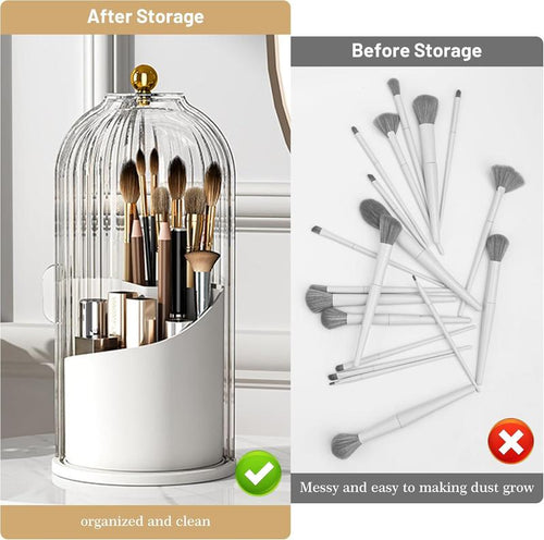 360 Rotating Toothbrush Holder: Covered Countertop Storage