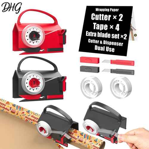 2-in-1 Gift Wrap Cutter & Tape Dispenser 2-Pack