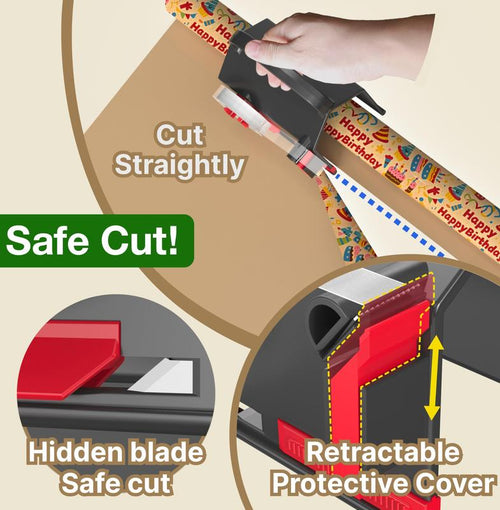 2-in-1 Gift Wrap Cutter & Tape Dispenser 2-Pack